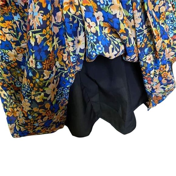 New Code x Mode Mixed Floral Boho Long Sleeve Flowy Dress Size XS - Picture 9 of 12